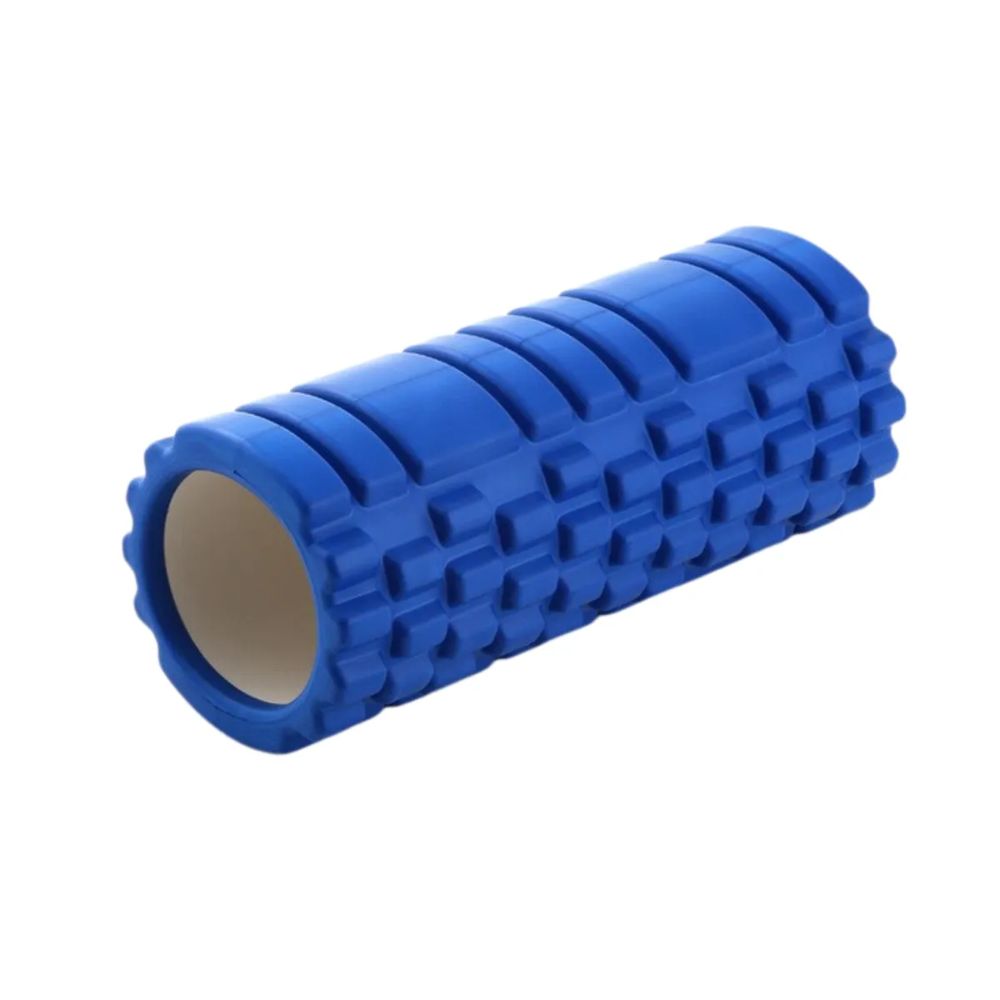 Rodillo de espuma clásico azul con relieve para masaje muscular
