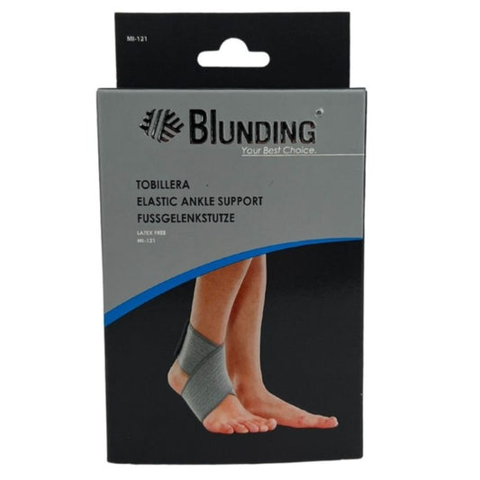 Tobillera elástica gris para soporte de tobillo, Blunding