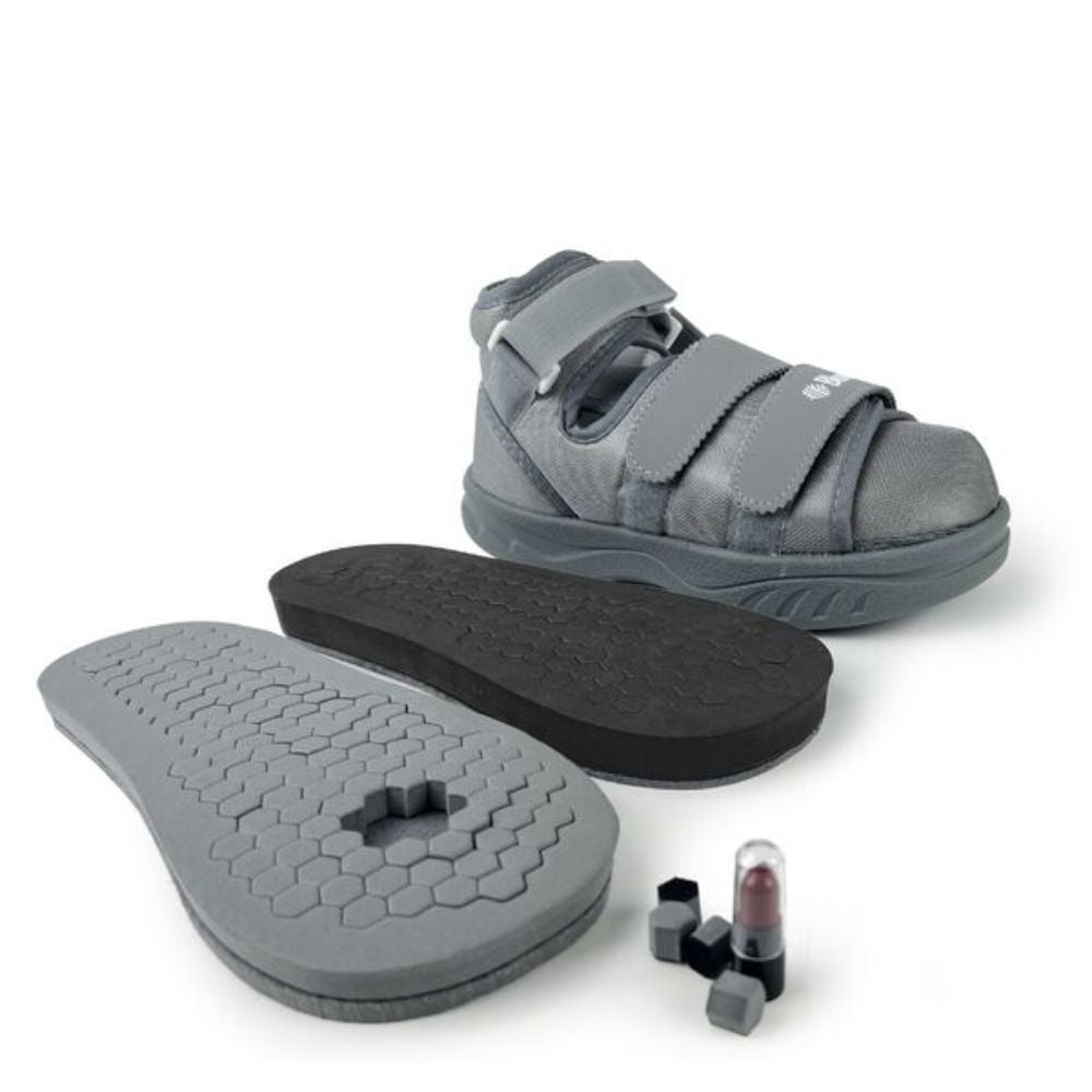 Zapato MI-178 gris con dos plantillas removibles y tira ajustable