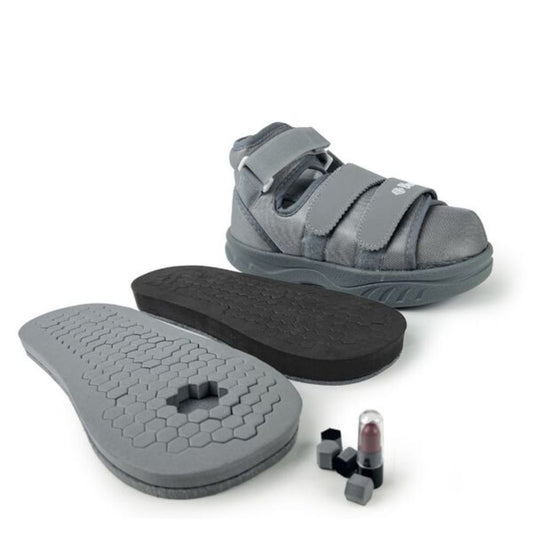 Zapato MI-178 gris con dos plantillas removibles y tira ajustable