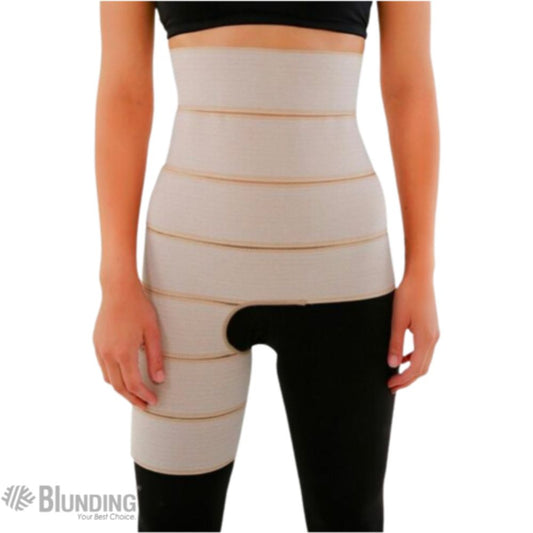 Faja abdominal 3 bandas beige de ajuste firme, tres paneles en el abdomen