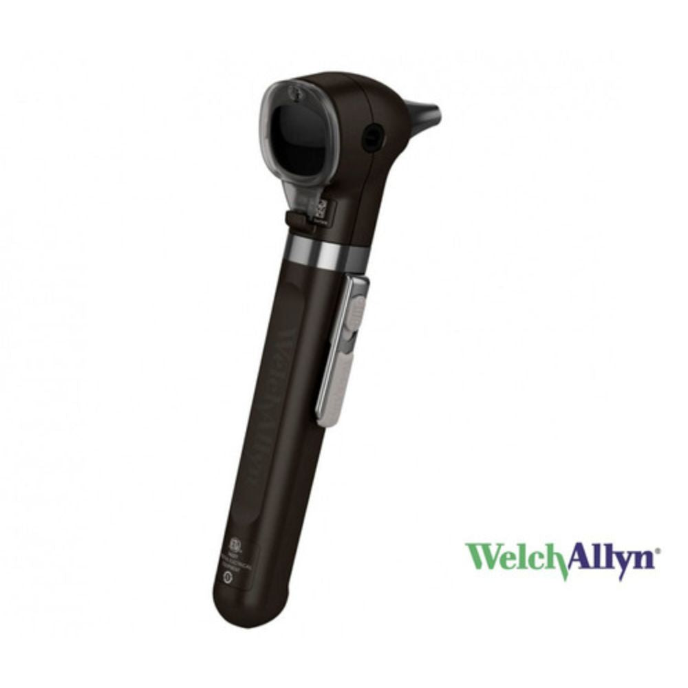 Otoscopio de bolsillo LED 22870 con mango oscuro y cabezal con luz Welch Allyn