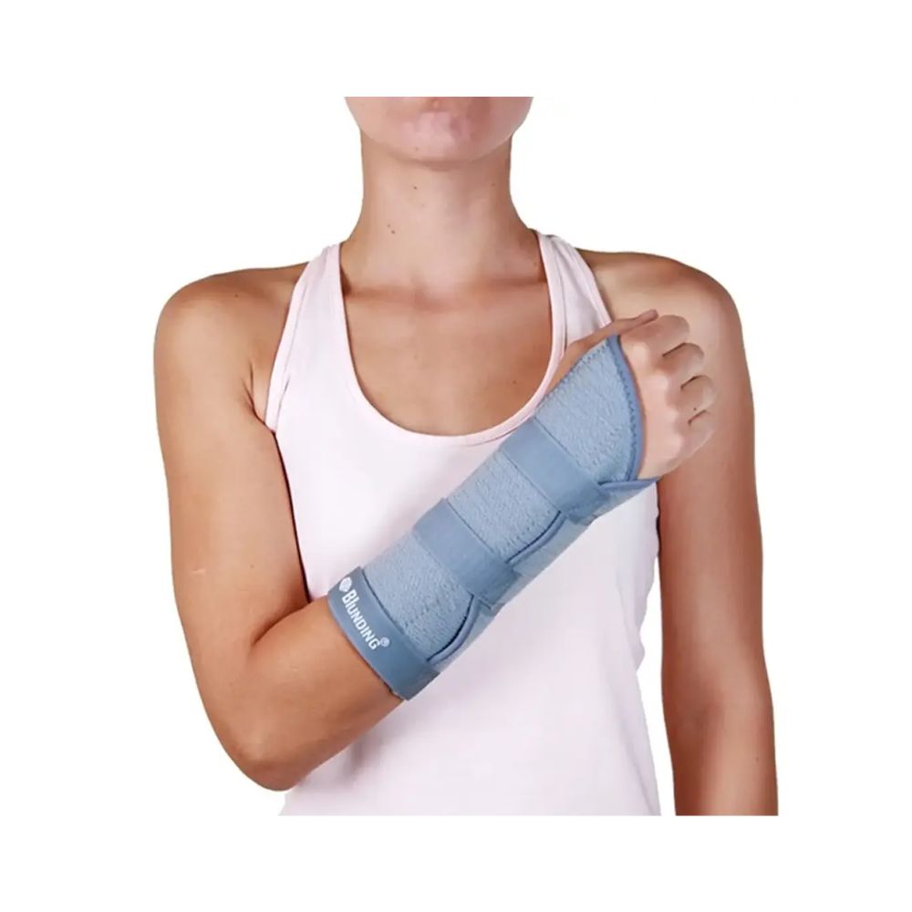 Inmovilizador de muñeca HM-116 con soporte azul para brazo y mano