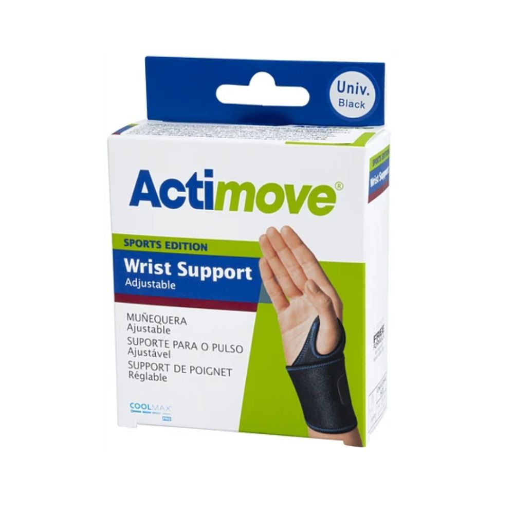 Muñequera ajustable universal negra para muñeca, soporte de muñeca Actimove 75626