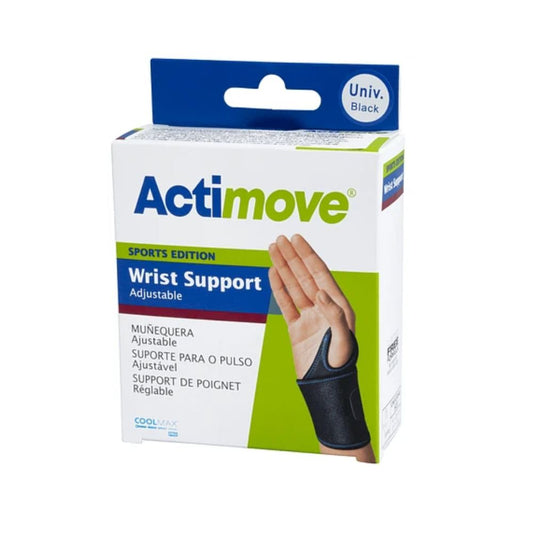 Muñequera ajustable universal negra para muñeca, soporte de muñeca Actimove 75626