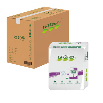 Caja de cartón y paquete blanco con logo, tamaño L