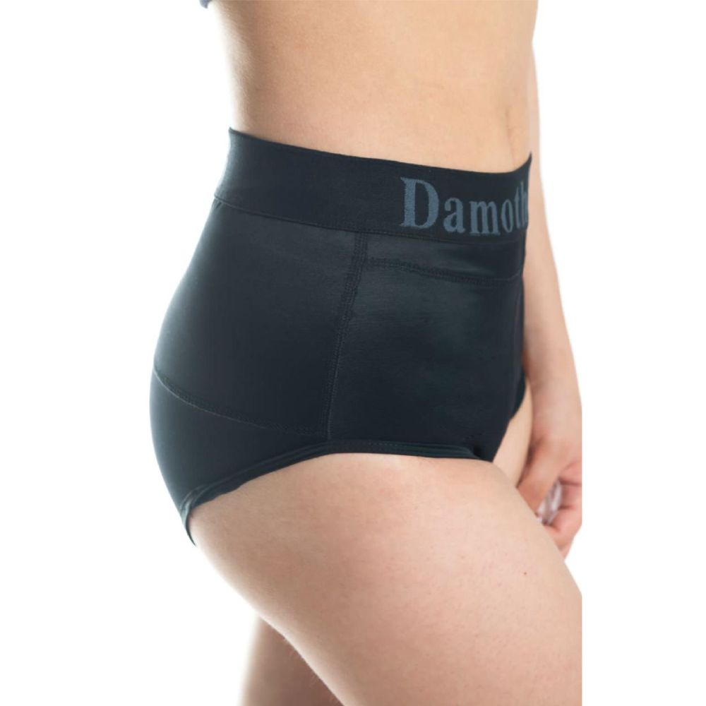 Calzón para hernia, calzoncillo negro con banda elástica y costuras visibles