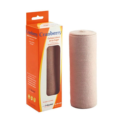 Venda elástica beige 15 cm x 4,5 m, rollo tejido