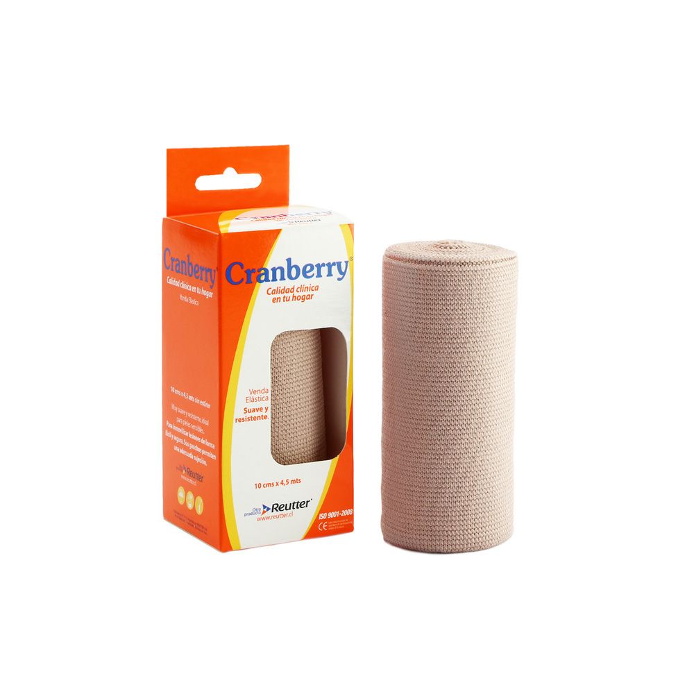 Venda elástica beige 10 cm x 4,5 m, rollo tejido