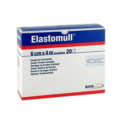 Venda elástica 6 cm x 4 m estirada Elastomull, empaque azul