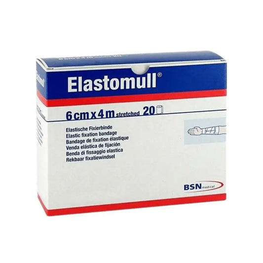 Venda elástica 6 cm x 4 m estirada Elastomull, empaque azul