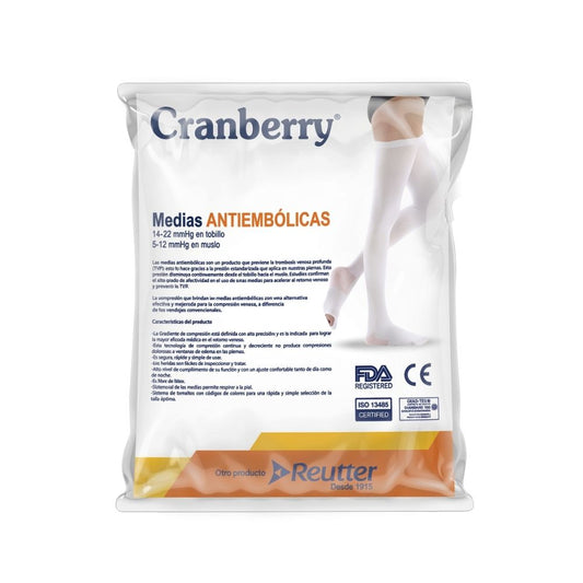 Medias antiembólicas en bolsa, 14-22 mmHg tobillo y 5-12 mmHg muslo