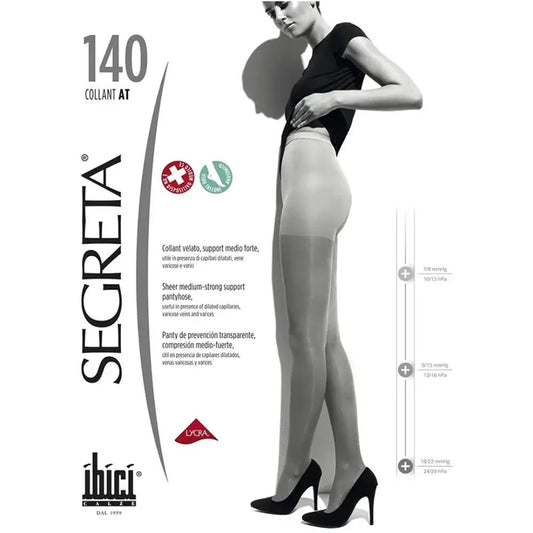 Panty Segreta 140 de Ibici, compresión 18-22 mmHg, soporte medio, logotipo LYCRA