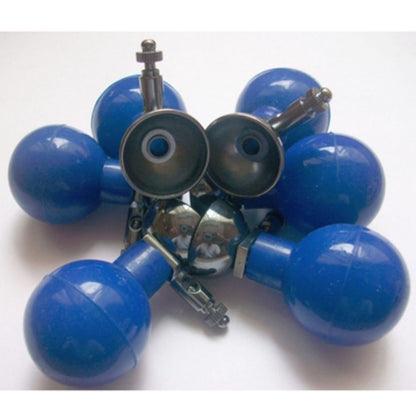 Pera precordial juego: conectores cromados y dos cabezales con peras azules