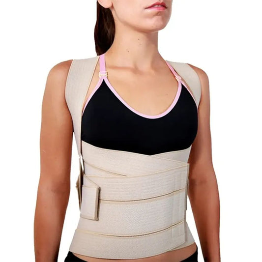 Espaldillera dorso-lumbar beige con correas y soporte frontal