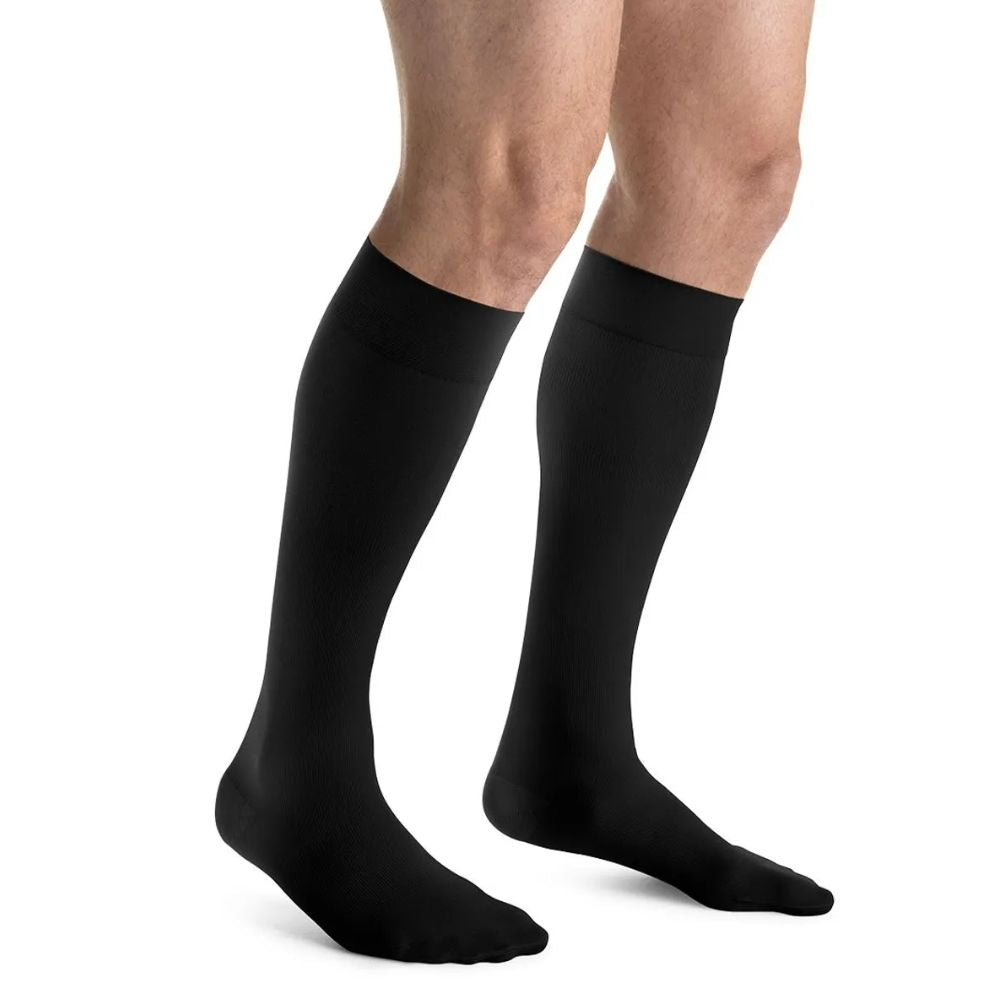 Medias de compresión para hombre 15-20 mmHg, color negro, hasta la pantorrilla