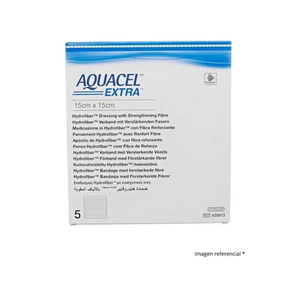 AQUACEL EXTRA apósito hidrocelular, tamaño 15 x 15 cm, caja de 5 unidades