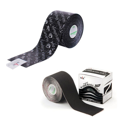 Cinta kinesiotape negra 5 m x 5 cm, rollo y banda adhesiva