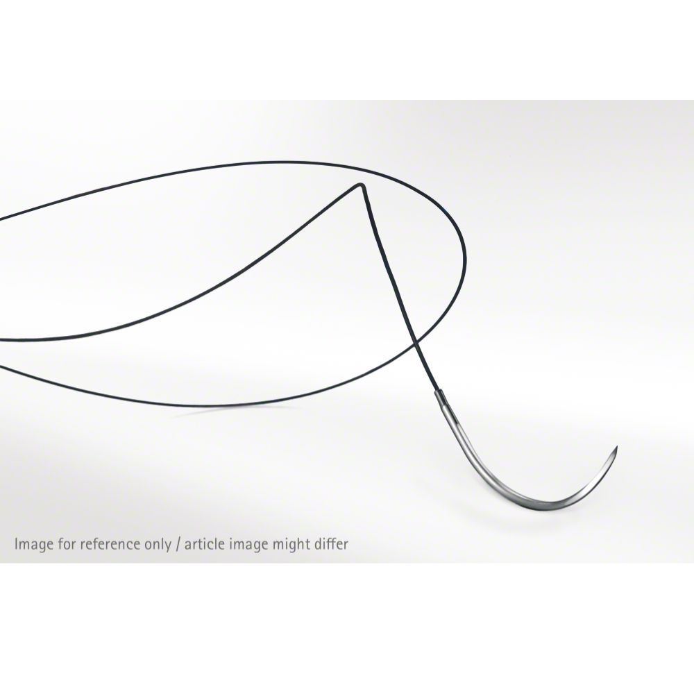Dafilon black suture with curved needle and long black thread