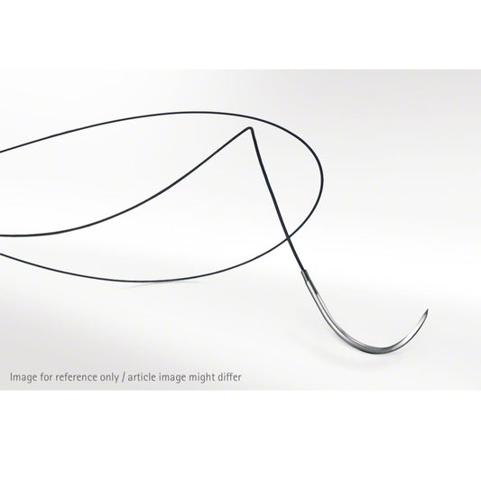 Dafilon black suture with curved needle and long black thread