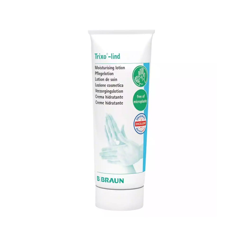 Crema Trixo Bbraun: tubo crema idratante con etichetta Trixo-lind