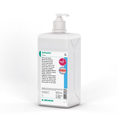 Softaskin loción limpiadora suave en botella con dosificador, 1000 ml