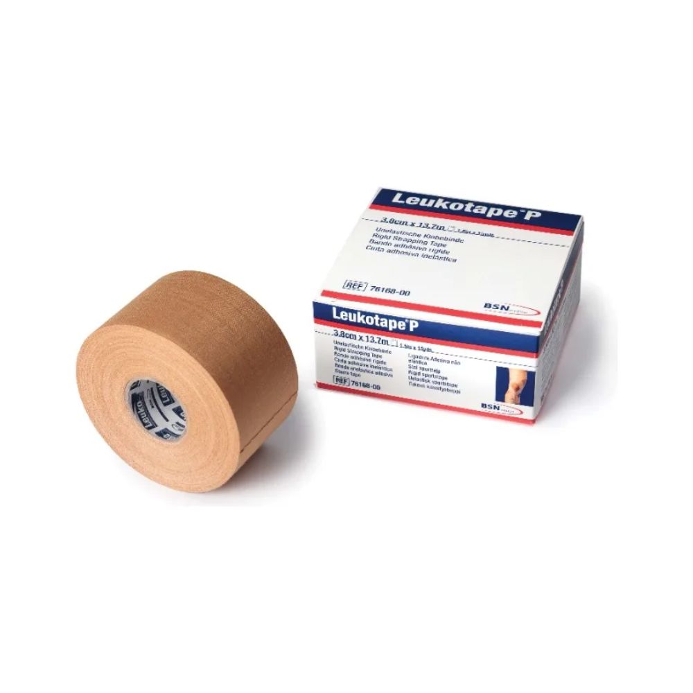 Tela Leukotape P piel 3,8 cm x 13,7 m, rollo beige y caja