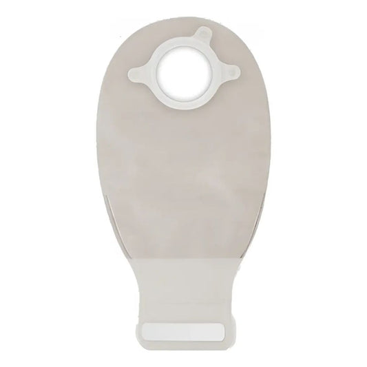 Bolsa de ostomía drenable transparente natural con base inferior y anillo 100 mm
