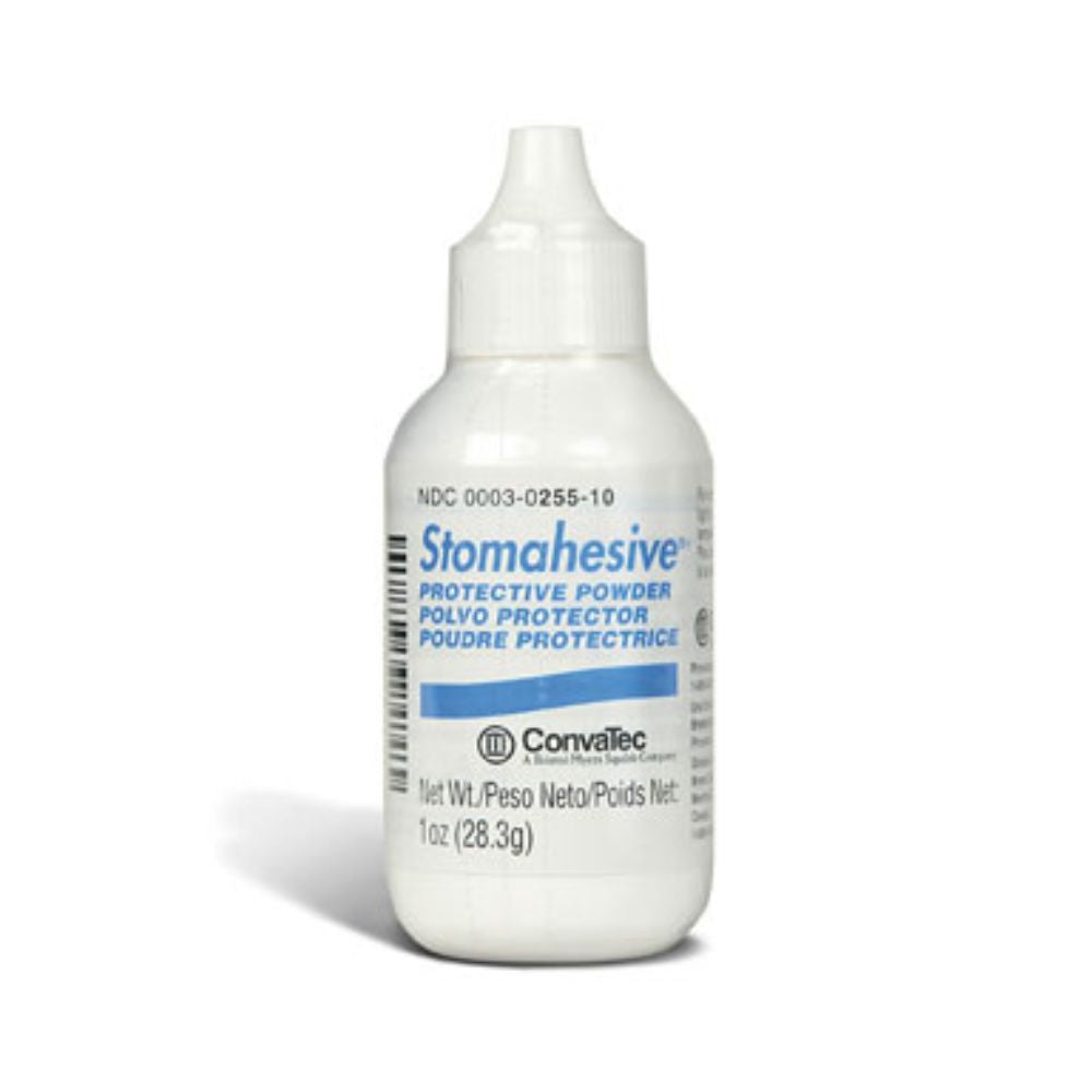 Polvo Stomahesive Cod. 025510 en frasco con tapa dosificadora y etiqueta protectora