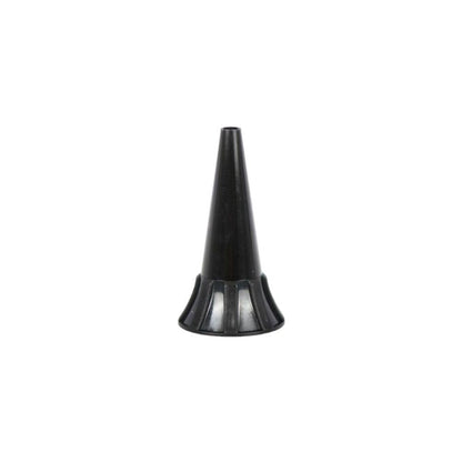 Cono ótico negro con anillo metálico en la base