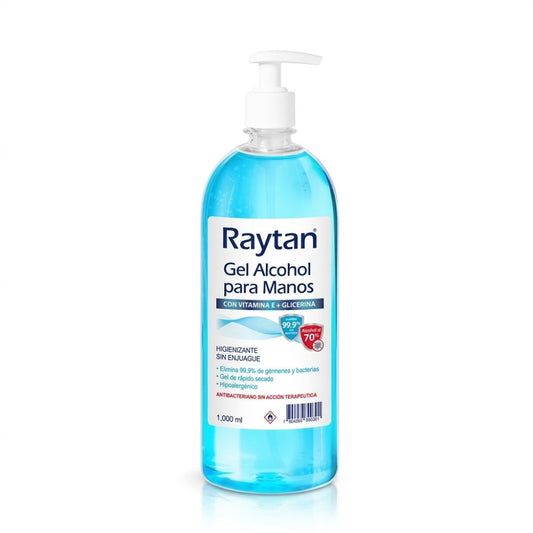 Gel alcohol para manos 1.000 ml, dispensador con bomba, envase azul traslúcido
