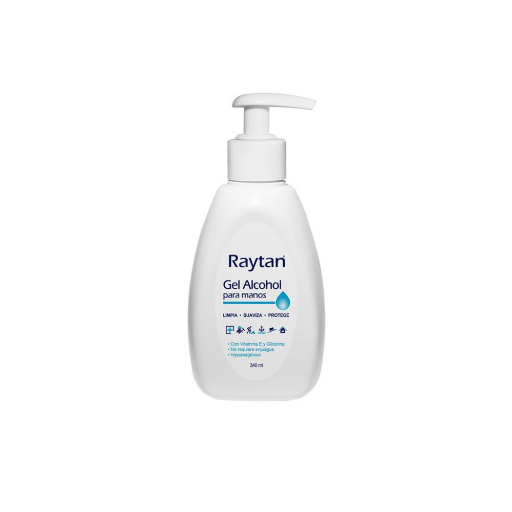 Gel alcohol para manos 340 ml, dosificador con bomba, envase blanco