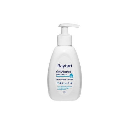Gel alcohol para manos 340 ml, dosificador con bomba, envase blanco