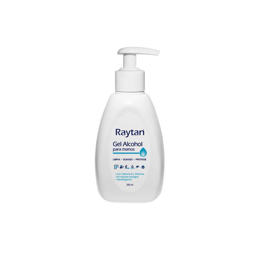 Gel alcohol para manos 340 ml, dosificador con bomba, envase blanco