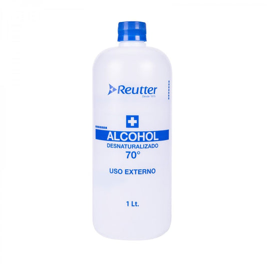 Alcohol desnaturato 70° Reutter, flacone 1 L con tappo blu