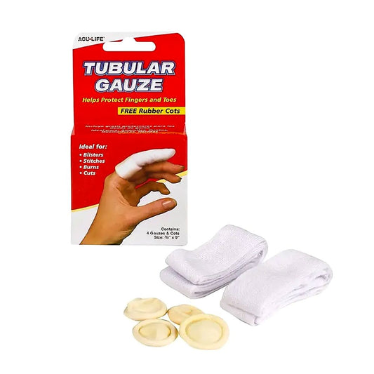Dedos de gasa 400436: manguitos tubulares de gasa para dedos del pie, color blanco