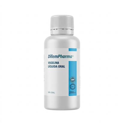 Vaselina líquida oral DifemPharma en frasco blanco con tapa gris, 250 mL