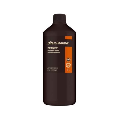 Frasco de povidona yodada DifemPharma 1 L, solución tópica 10%
