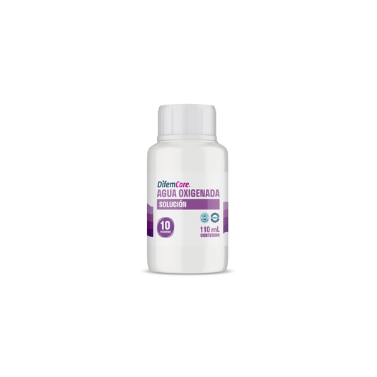 Agua oxigenada 10 vol solución, 110 mL en frasco blanco con tapa