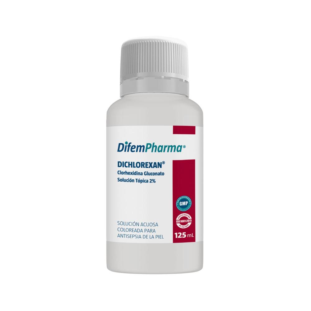 Dichlorexan solución tónica 2% coloreada en frasco 125 ml, Difem