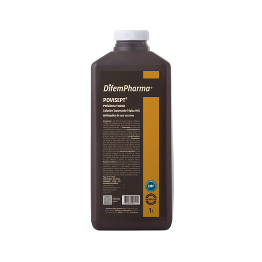 DifemPharma Povisept 10% solución espumante, envase 1 L, vista trasera