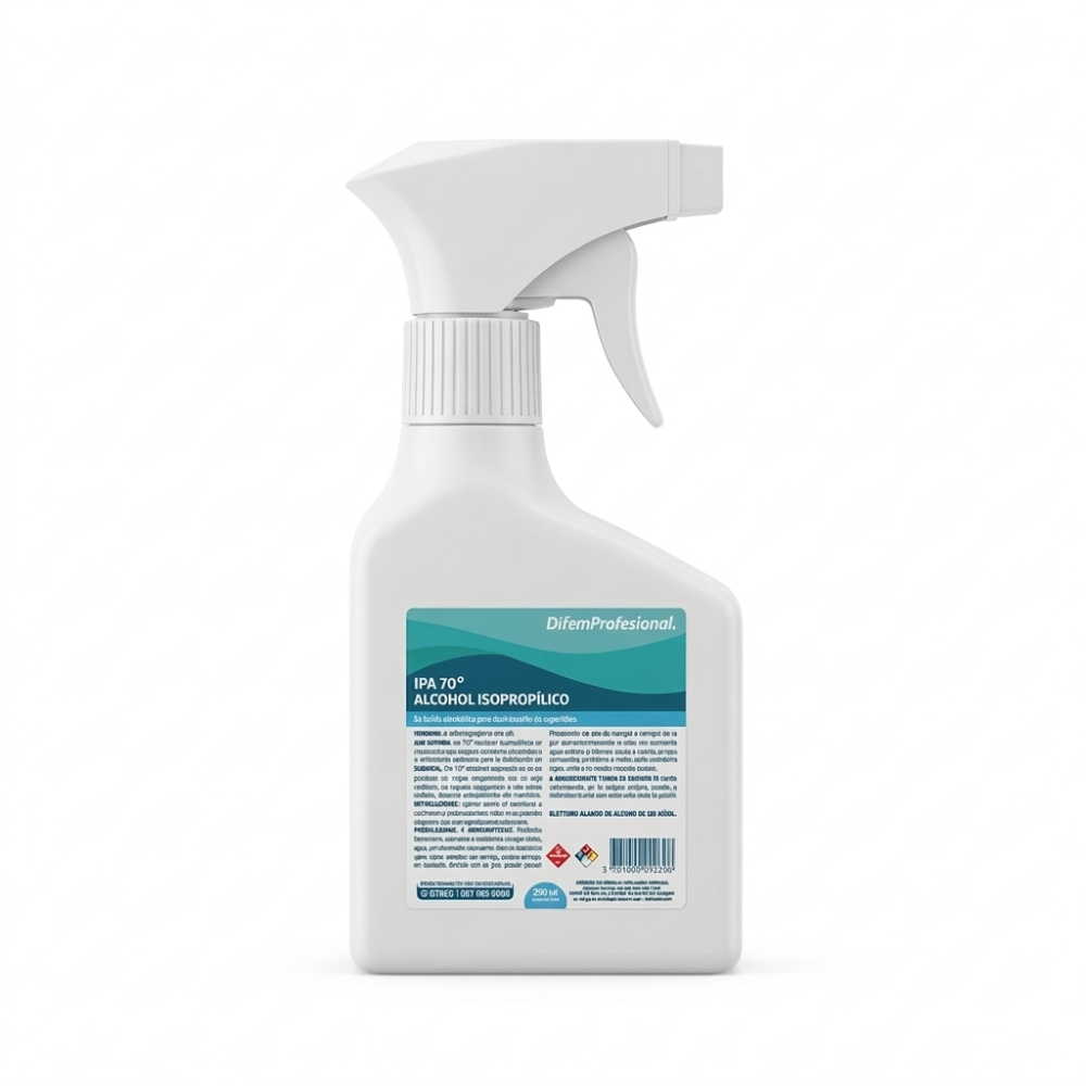Atomizador de alcohol isopropílico 70° con boquilla, envase 290 ml