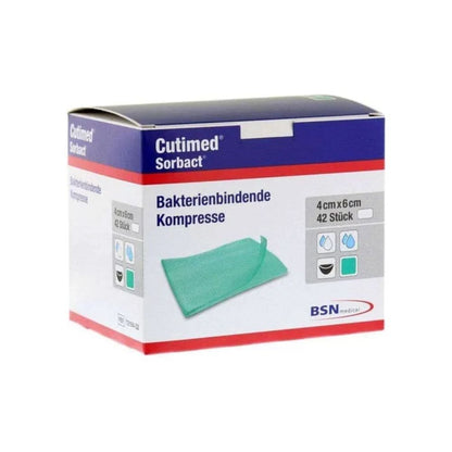 Compresa Cutimed Sorbact verde 4x6 cm, 42 uds: apósito estéril