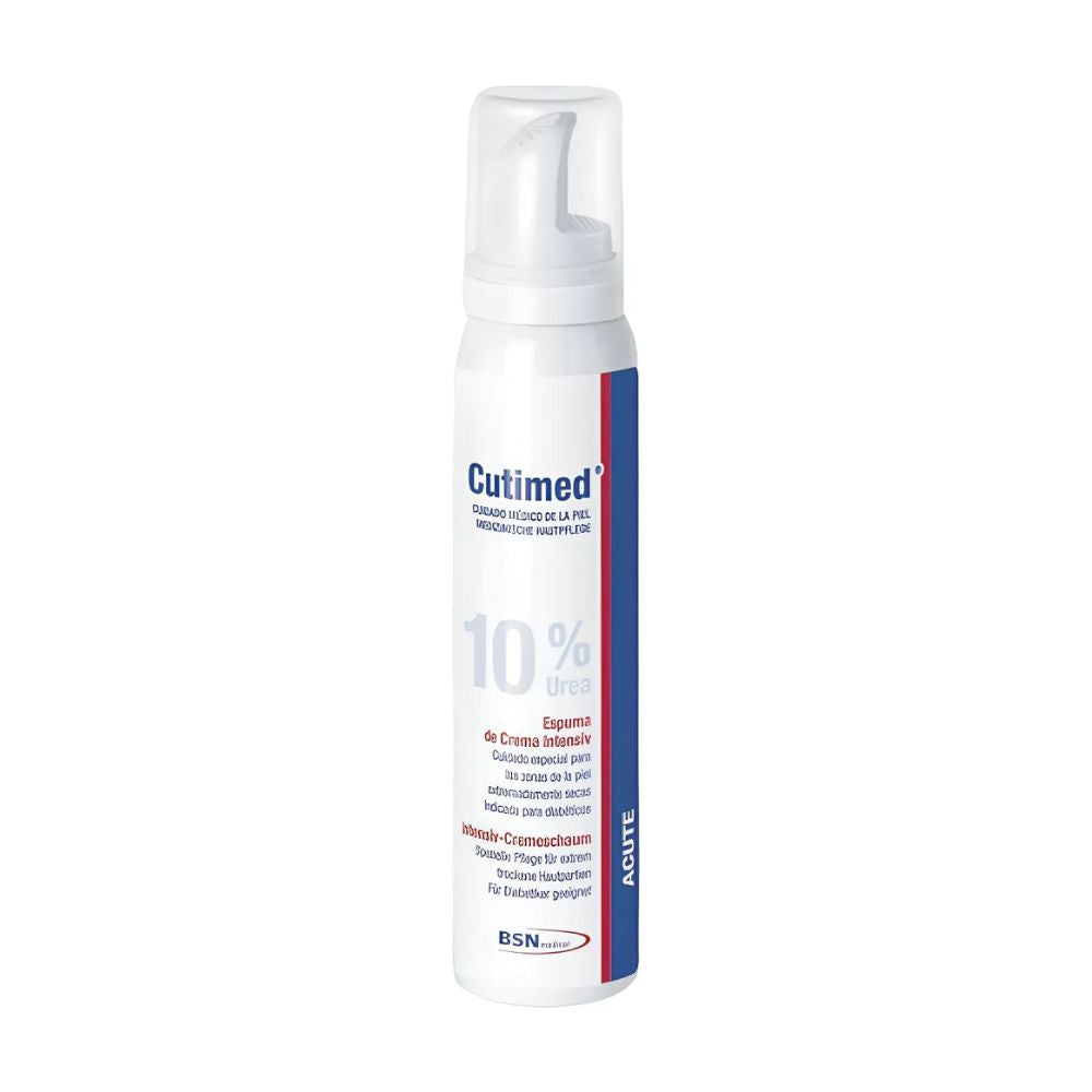 Cutimed Acute 10% Urea cream bottle, white pump dispenser, 125 ml