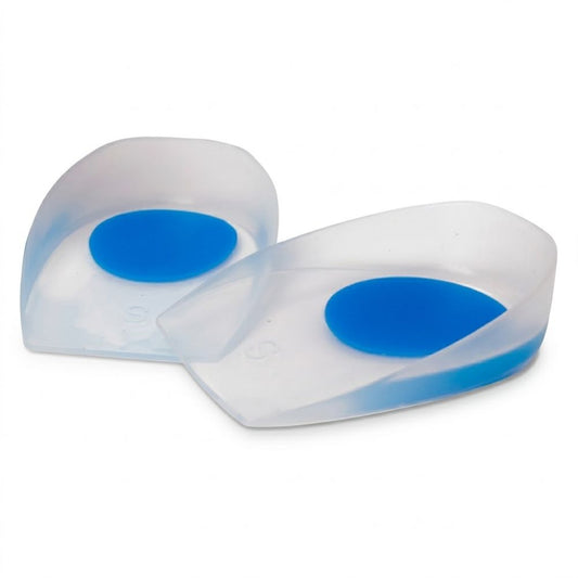 Talonera de silicona con almohadilla azul, diseño ergonómico