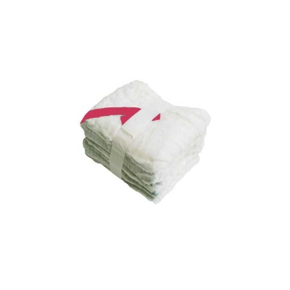 Compresa de gasa 45x45 no estéril, paquete x5; pila de gasas blancas