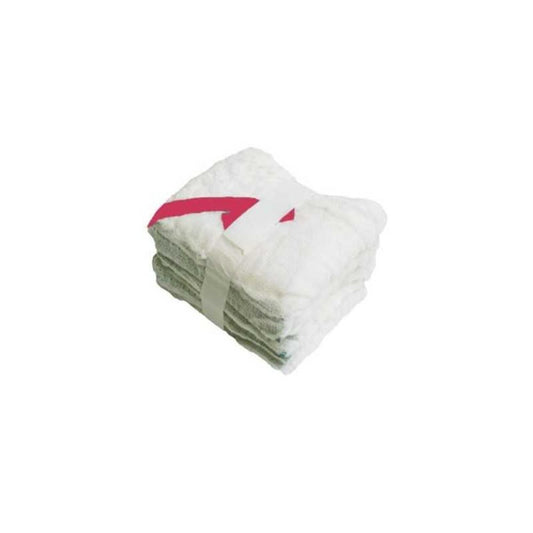Compresa de gasa 45x45 no estéril, paquete x5; pila de gasas blancas