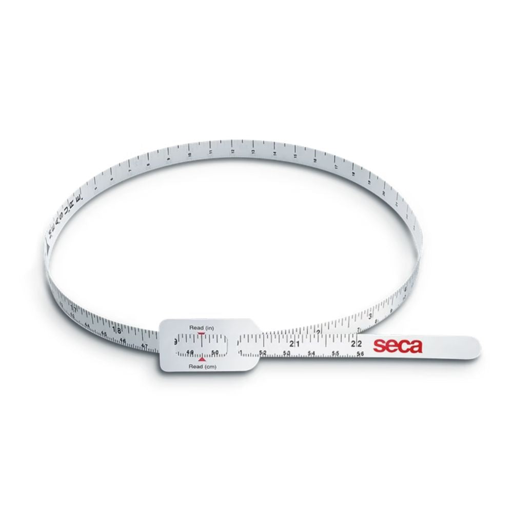 Cinta cefálica Seca 212: cinta métrica flexible con escala en cm y pulgadas