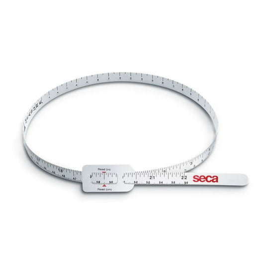 Cinta cefálica Seca 212: cinta métrica flexible con escala en cm y pulgadas