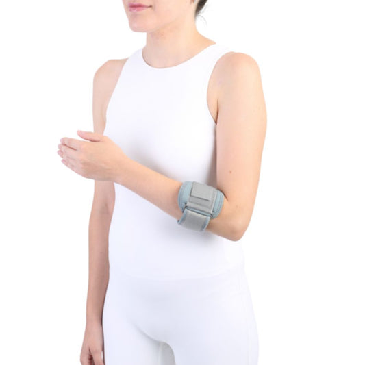 Soporte de codo tenista con gel HM-13, banda gris ajustable